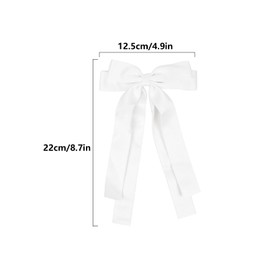 3Pcs Hair Bow Clips Silky Satin Hair Bows Hair Ribbons for Girls Toddlers, Hair Accessories for Women(Black, White, Red)