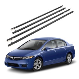 FOMIUZY Door Window Trim Seal Weather Stripping Moulding Belt Sweep Felt Fit Honda Civic 2006 2007 2008 2009 2010 2011 4 Door Sedan Replaces 72410-SNA-A01 72450-SNA-A01 72950-SNA-A01 72910-SNA-A01
