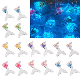 BB Beadthoven Mermaid Tail Glow in the Dark Charms, 28pcs, 6 Colors, Resin, No Gemstone, Perfect for DIY Jewelry Making