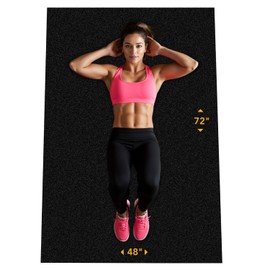Rubber King Multi-Purpose Exercise Mat - 4' x 6' x 7mm - 100% Recycled Thick Rubber Mat for Home Gym Flooring, Non-Slip, Low-Odor Durable Workout Mat for Indoor/Outdoor, Shoe-Friendly - Black