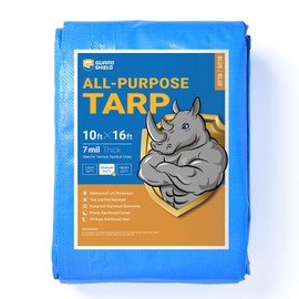 GUARD SHIELD Blue Tarp Waterproof 10x16 Feet Medium Duty All Purpose Poly Tarps Cover 7mil