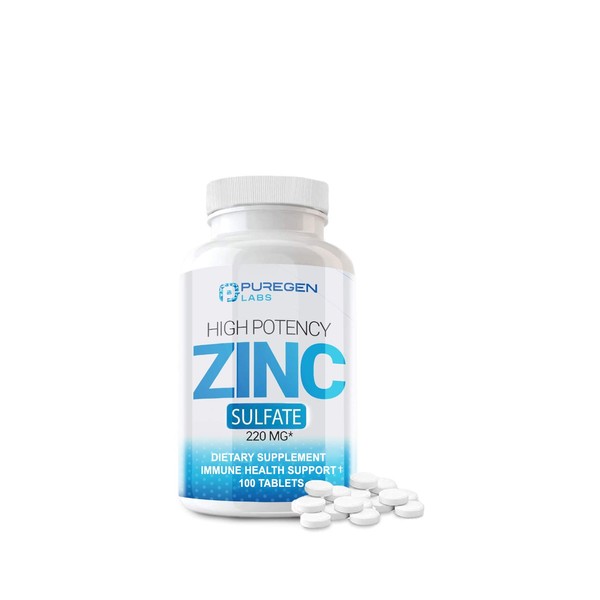 Zinc 220mg [High Potency] Supplement – Zinc Sulfate for Immune