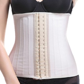 Dress Cici Apricot Latex Corset, 25 Steel Bone Firm Control Waist Trainer for Long Torso Asia Size XXS
