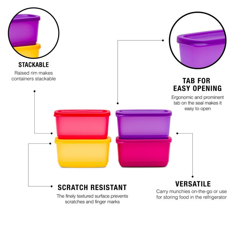 Tupperware 4 Pc Rectangular 210 Ml Fridge Containers Cubix