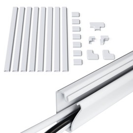 ECHOGEAR Cord Cover Raceway Kit - Peel & Stick Channel with 10' of Cable Hiders - includes Connector Pack to Customize Your Cable Management - White