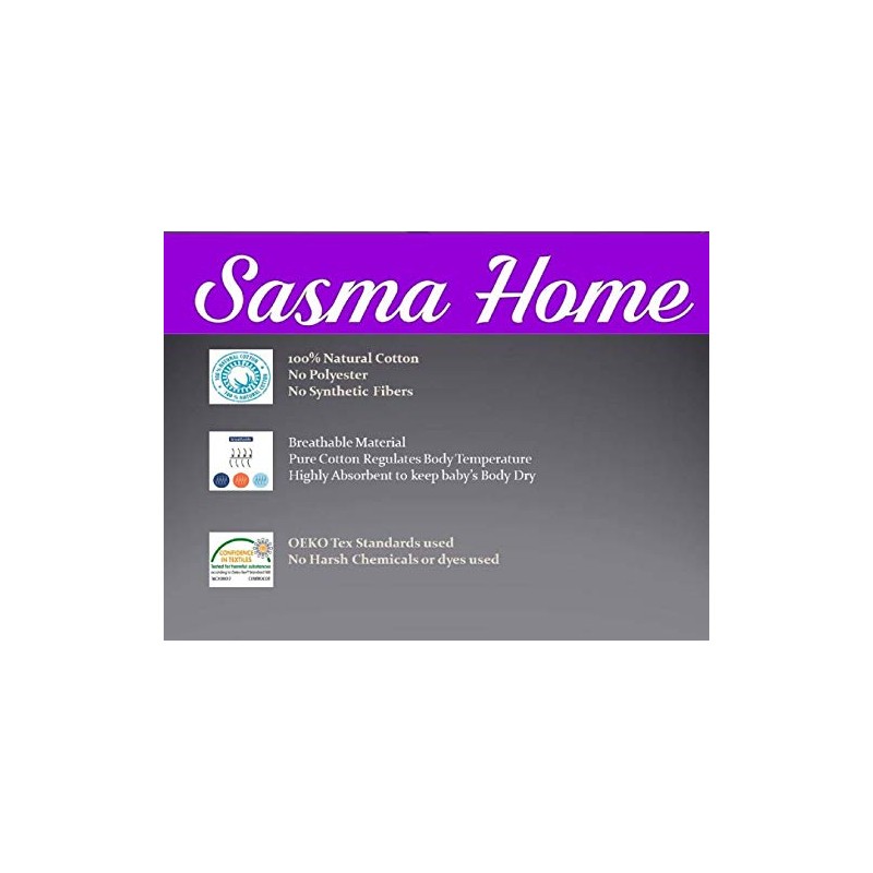 Sasma Home - 2 x Cot Fitted Sheets 120x60cm -