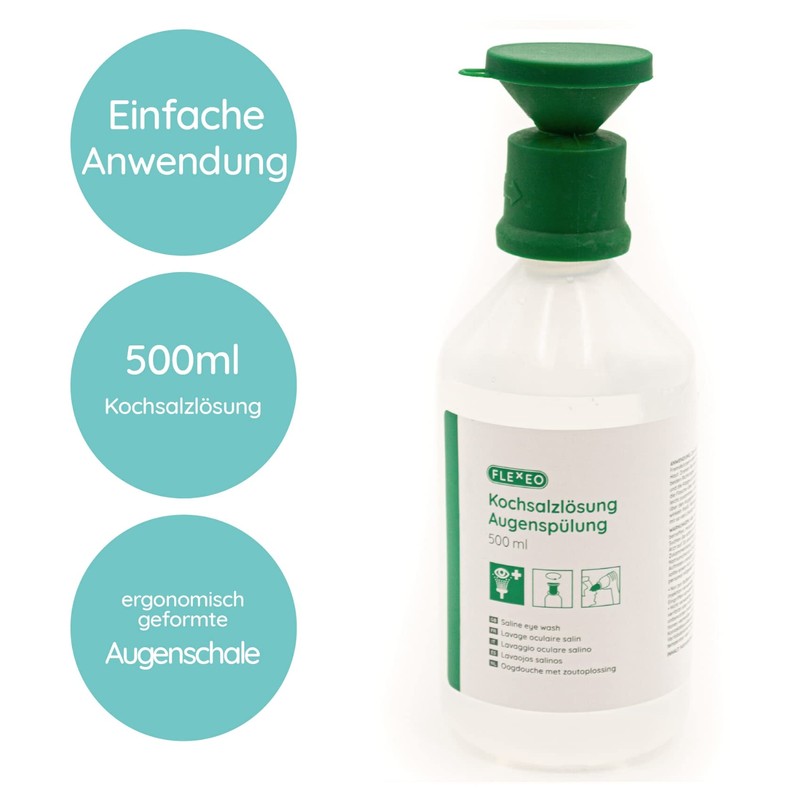 Eye Wash 500 ml NaCl 0.9 Saline Solution - Eye
