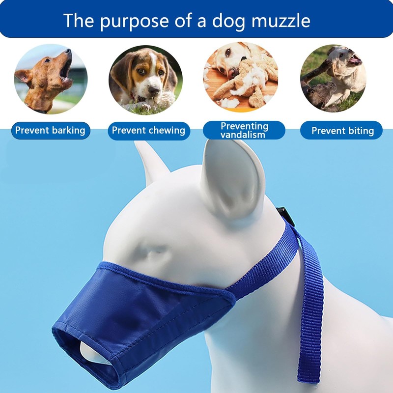 3 pcs Soft Dog Muzzle Dog Muzzle Adjustable Anti-Bite Anti-Barking