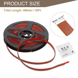 uxcell Self Adhesive Molding Trim, 20 Ft Flexible Trim Ceiling Molding Peel and Stick Molding Trim Self Adhesive Caulk Tape for Wall Ceiling Floor Corner Tile Edges, Red