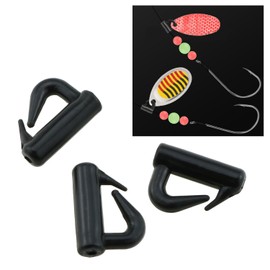 LUORNG 50PCS 13mm Clevis Spinner Snap Fishing Tackle U-Clip Swivel Buckle Quick Change Spinner Plastic Fishing Crawler Harness Walleye Rig Speed Fast Change Snaps, Black