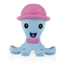 Nuby Silly Silicone Octopus Teethe with Soothing Massaging Bristles For Sore Gums, Pink/Purple