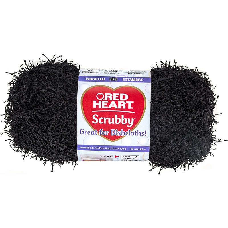 Red Heart Scrubby Yarn - Black