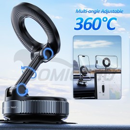 Strong Magnetic Car Phone Holder for Magsafe, Ultra-Vacuum Suction Cup 360° Adjustable PhoneHolder, Suitable for Your Car Accessories, [Mag safe] Car Holder for All Smartphones and All Car Models