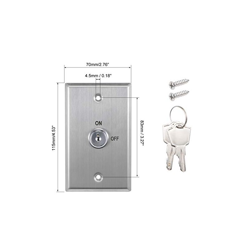 uxcell Key Switch Lock On/Off Exit Switch Emergency Door Release