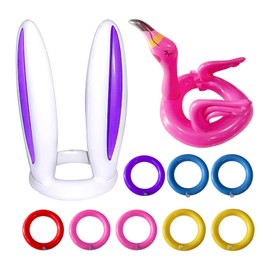 10 pieces of inflatable ring ear snare set, throwing inflatable game set, inflatable throwing ring game accessories, animal inflatable set snare set
