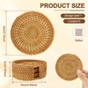 Rattan Coasters Heat Resistant Round Straw Trivet Handmade Wicker Coasters