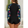 SHEKINI Women's 3-Piece Rash Guard Long Sleeve Swimsuits with Drawstring