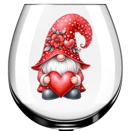 x12 Gnome Gonk Red Heart Valentines Day Glass Vinyl Decal Stickers Colour nm72