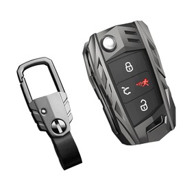 SLAKNOK for Volkswagen Key Fob Cover with Keychain,Stylish and Durable Zinc Alloy Protection Key Case Compatible with VW Atlas Golf Jetta Tiguan Passat GTI Key Shell Accessories