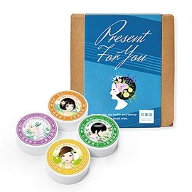 Manshodo Horse Oil Cream Blue Box, 4 Scents, Gift Set, Hand Cream, Efficacy, Additive-Free, Made in Japan, Moisturizing, Rough Hands