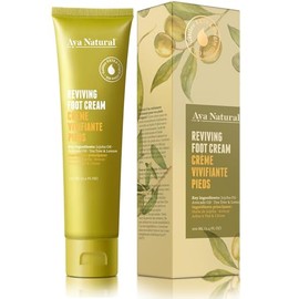 Crema natural para pies con aceites de oliva, jojoba y aguacate, hidrata y refresca los pies secos, fórmula de rápida absorción y no grasa con árbol d
