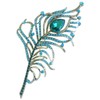 Sindary Rhinestone Crystal Peacock Feather Brooch Pin Pendant BZ5860 (Gold-Tone