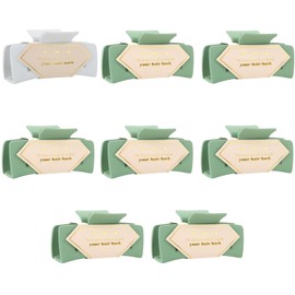 Bridesmaid Proposal Gifts 4.1inch Square Hair Claw bachelorette party accessories Clips for Wedding Party Favors (White&Sage Green)
