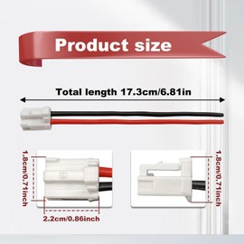 Dunviku Blower Motor Connector Compatible with T0yota Tacoma 2005-2016 Replace 82998-12380 90980-10916, 6 inches 12 Gauge Harness Plug Wire Harness Pigtail Kit with Heat Shrinks Connectors