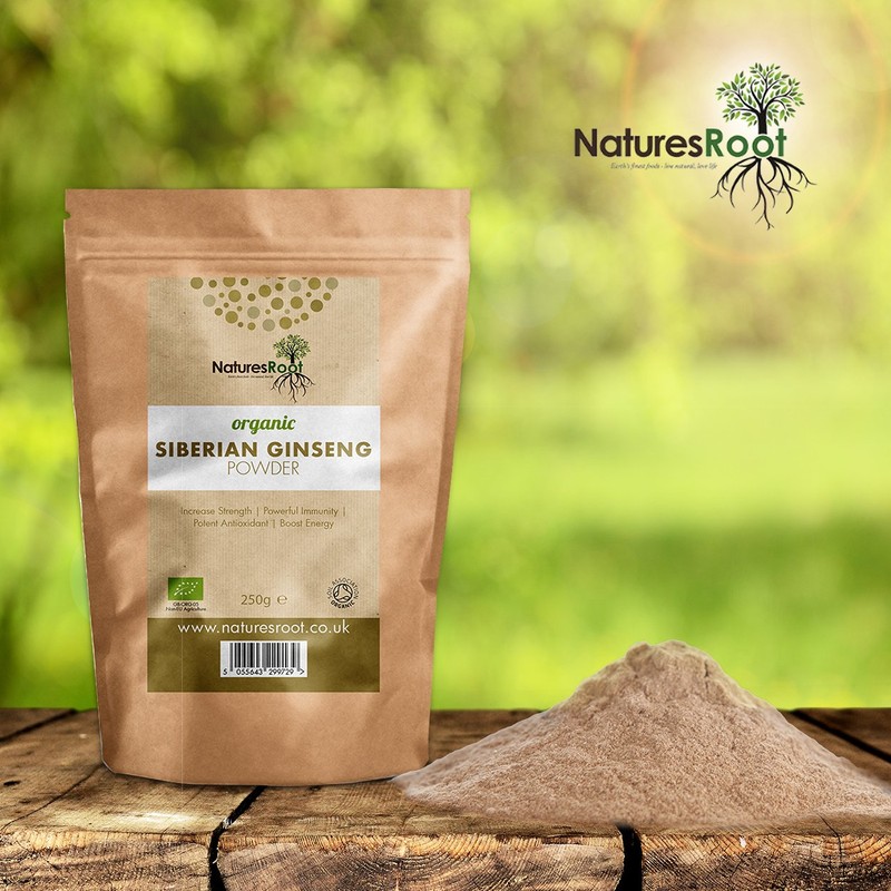 Natures Root Organic Siberian Ginseng Powder 500g - Boost Stamina