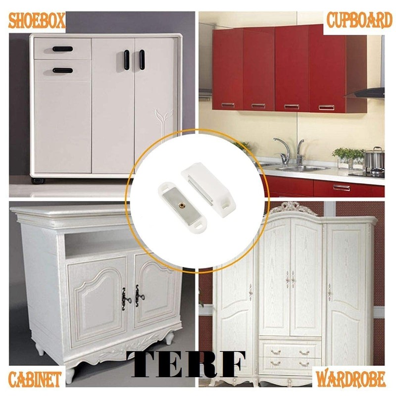 TERF® Heavy Duty White Magnetic Door Catch Closer 60mm With