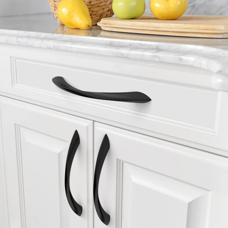 Amerdeco 10 Pack Matte Black 5 Inch(128mm) Hole Centers Kitchen