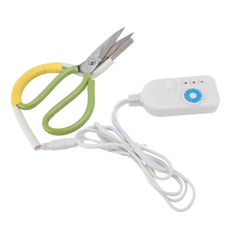 Electric Heating Shears Steel Blades Adjustable Temperature Heated Scissors for