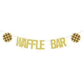 Waffle Bar Banner,Waffle Brunch Bachelorette Party Banner,Women's Birthday Party Decor,Celebrate Fiesta Party Supplies Gold