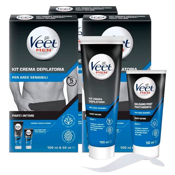 3 x VEET For Men Haarentfernungsset für Männer empfindliche Bereiche