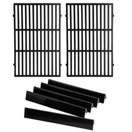 Hiorucet Grill Replacement Parts for Weber Genesis 300 Series E-310 E-320 E-330 S-310 S-320 S-330 EP-310 EP-320 EP-330 with Front Control Knob, 7524 19.5" Grill Grates, 7620 7621 17.5" Flavorizer Bars