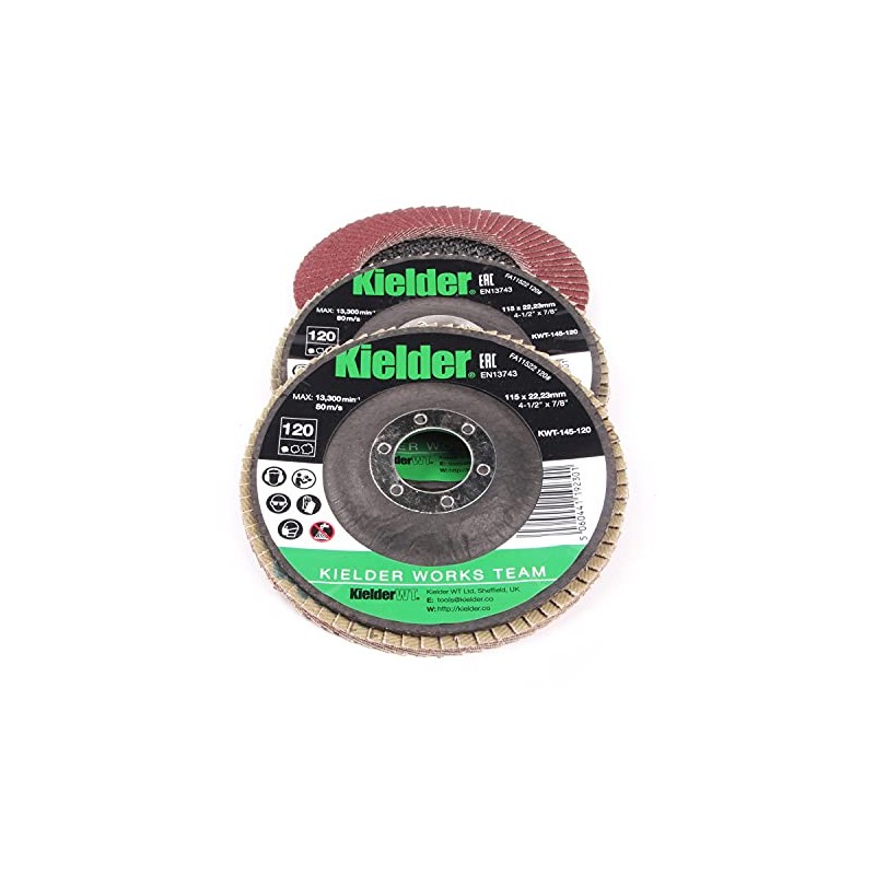 Kielder 115mm Flap Disc 120 Grit (3 Pack)