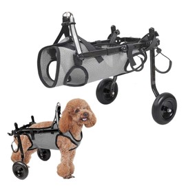 TWSOUL Small Dog Wheelchairs for Back Legs,Wheel Folding Adjustable Doggy Wheel-Chair,Small Pet Hind Leg Wheelchair,Dog Leg Brace and Hip Support,Light Weight for Dog/Cat/Pets with Disabled (Grey M)