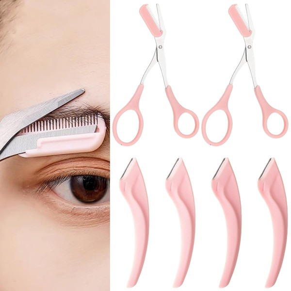 6 Pcs Eyebrow Trimmer Scissor Eyebrow Trimmer Set Professional Precision