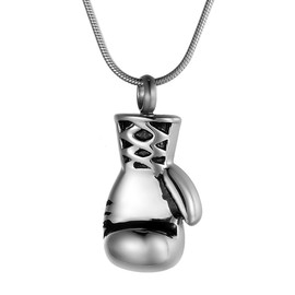 COCO Park Cremation Jewelry for Ashes Boxing Glove Snake Chain Necklace Stainless Steel Memorial Keepsake Urn Pendant