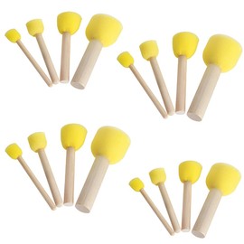 16 Piece Round Sponge Brush Set, Foam Brush Set, Painting Sponge, for Children, Stamp Brush, Children Early Education Drawing Tools