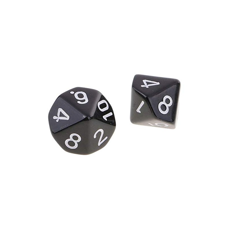 10PCS Polyhedral D10 Dice Acrylic 10 Sided Game Dice for