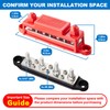 Spurtar 12V Bus Bar 12V Power Distribution Block 4X 5/16''
