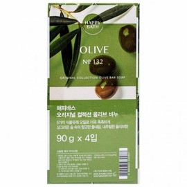 Happy Bath Original Collection Olive Soap 90g 4-Pack 6ea