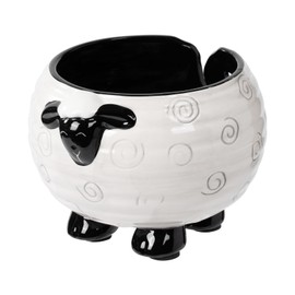 Surlama Yarn Bowl for Crochet Large Sheep Shaped Ceramic Yarn Holder Crochet Bowl Knitting Bowl, 6 Inch Wide x 4 Inch High