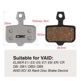 CNCLOL Brake Pads for Avid Elixir 1/3/5/7/9 ER/CR SRAM, 2 Pairs Bicycle Brake Pads for Avid DB DB1 DB3 DB5 Avid XO XX