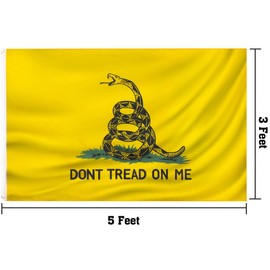 DONT TREAD ON ME FLAG 3x5 FT Polyester USA gadsden flag outdoor indoor Canvas Header and Double Stitched with two Brass Grommets