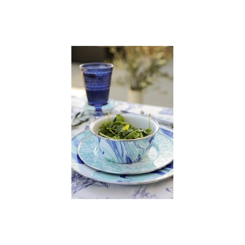 Golden Rabbit Enamelware Catering Bowl, 5 quart, Lagoon