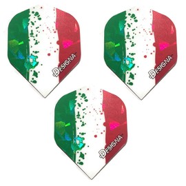 Art Attack Designa Italy Italian Flag Dart Flights, Red White & Green Holographic Strong Standard Dart Flights (1 Set)