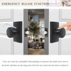 HIEMEY Matte Black Door Knobs Interior with Lock, Modern Privacy