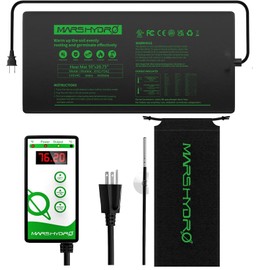 MARS HYDRO Seedling Heat Mat Waterproof 10''x 20.75'' and Digital Thermostat Comb Set with Propagation Heating Mat Temperature Controller for Indoor Seed Starting